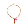Fashion necklace - Handmade colorful string - Three-dimensional small fish pendant